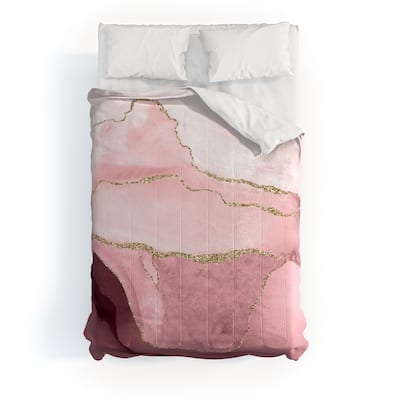Utart Blush Marble Art Landscape Made To Order Full Comforter Set
