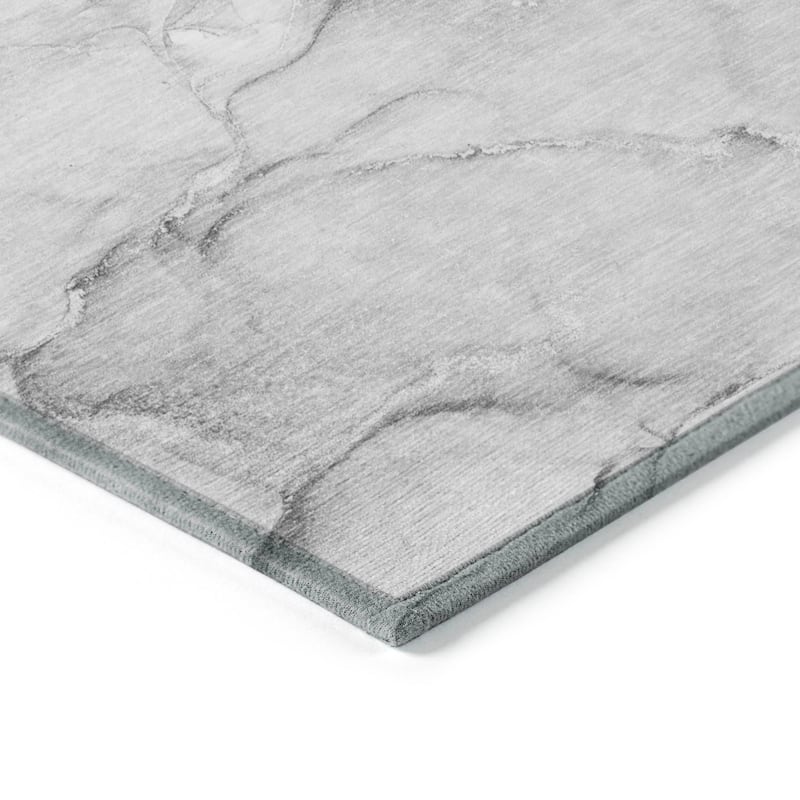 Machine Washable Indoor/ Outdoor Marble Chantille Rug