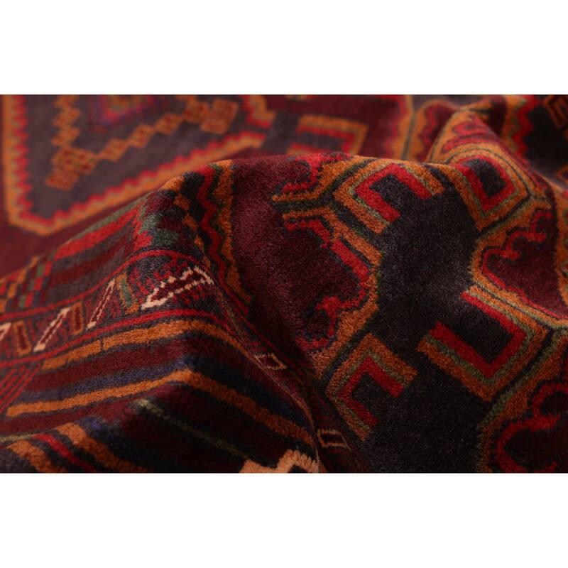 ECARPETGALLERY Hand-knotted Teimani Dark Burgundy Wool Rug - 3'10 x 6'1