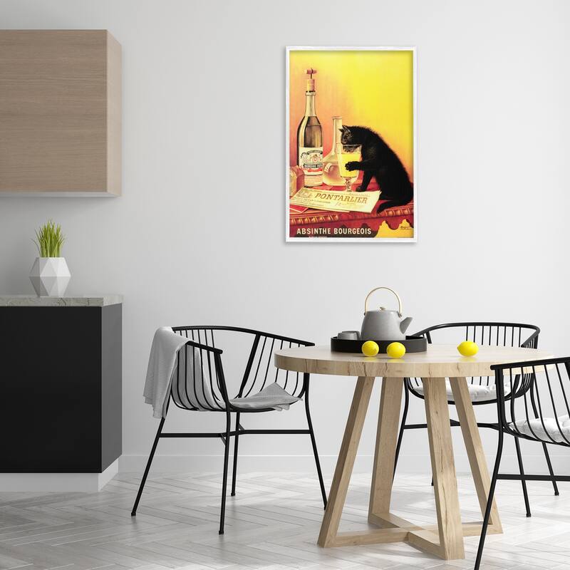 Stupell Vintage Cat & Absinthe Framed Giclee Art Design By Marcus Jules
