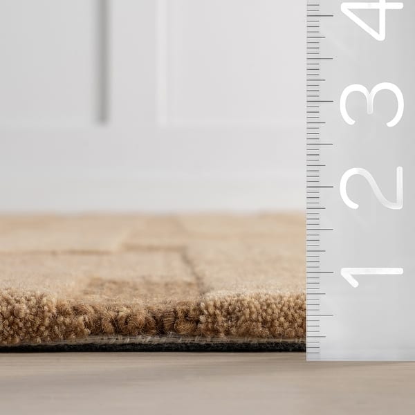 dimension image slide 2 of 3, Remy Crosshatch Wool Area Rug