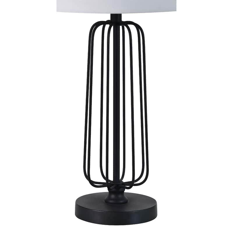 Everren Shadia 24.75" Length Table Lamp- Set of two, Matte Black