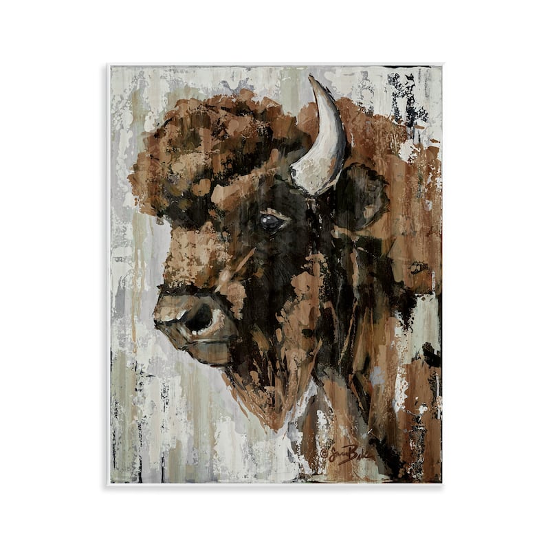 Stupell Abstract Bison Visage Wall Plaque Art Design By Sara Baker - 11 x 14