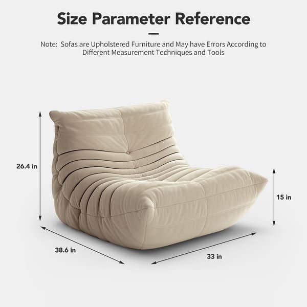 Suede Lazy Floor Accent Bean Bag Caterpillar Sofa for Living Room