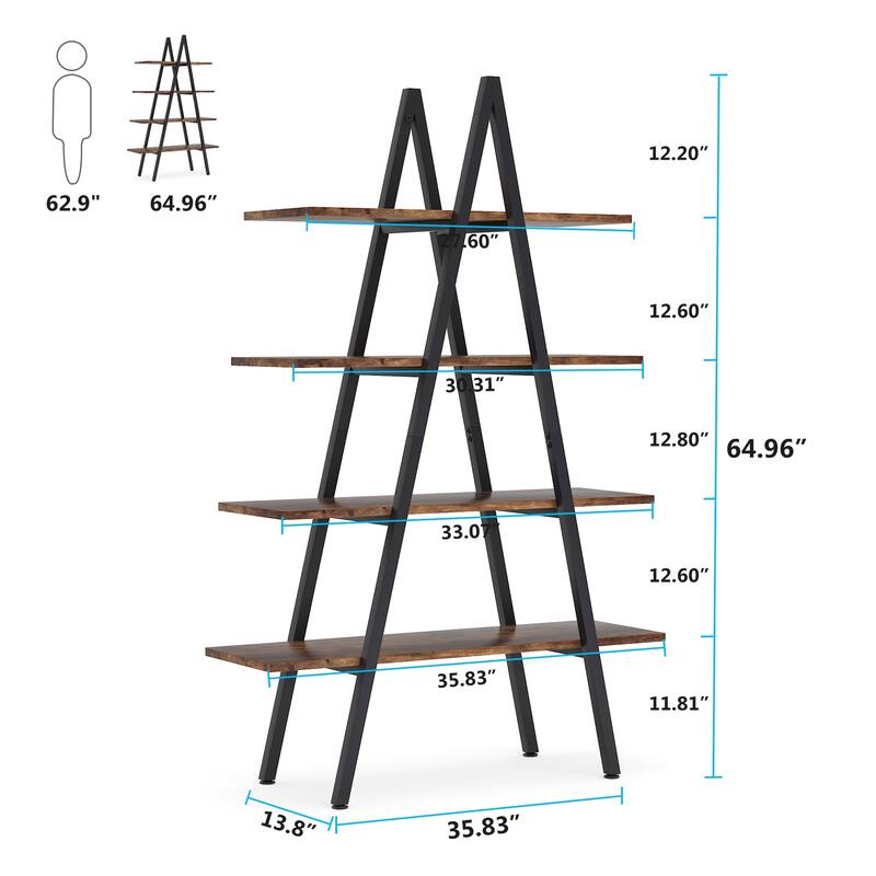 4 Tier A-frame Ladder Bookshelf Display Rack
