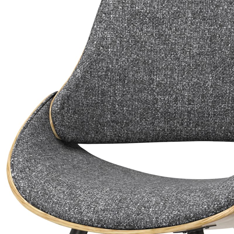 WYNDENHALL Malone Mid Century Modern Bentwood Dining Chair with Light Wood in Polyester linen - 22.8" D x 20.9" W x 30.9"H