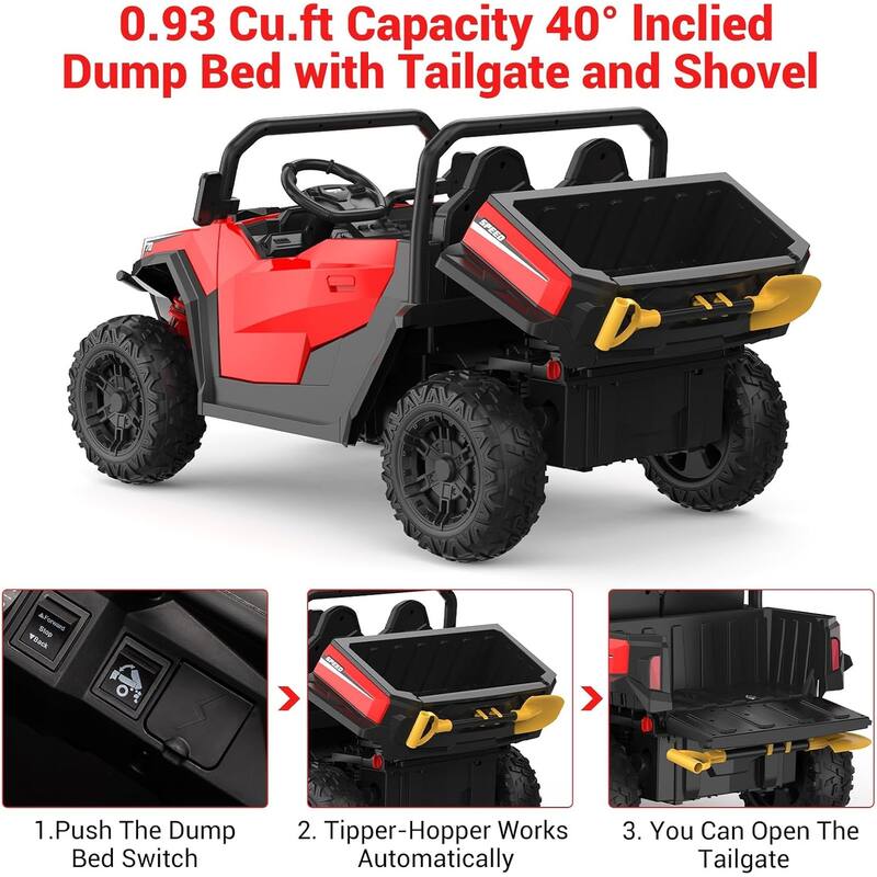 Ride On Dump Truck, 24V Ride On Car with Remote Control