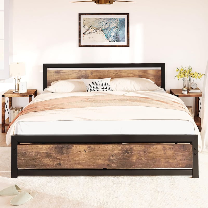 Bed Frame Platform - Brown - King