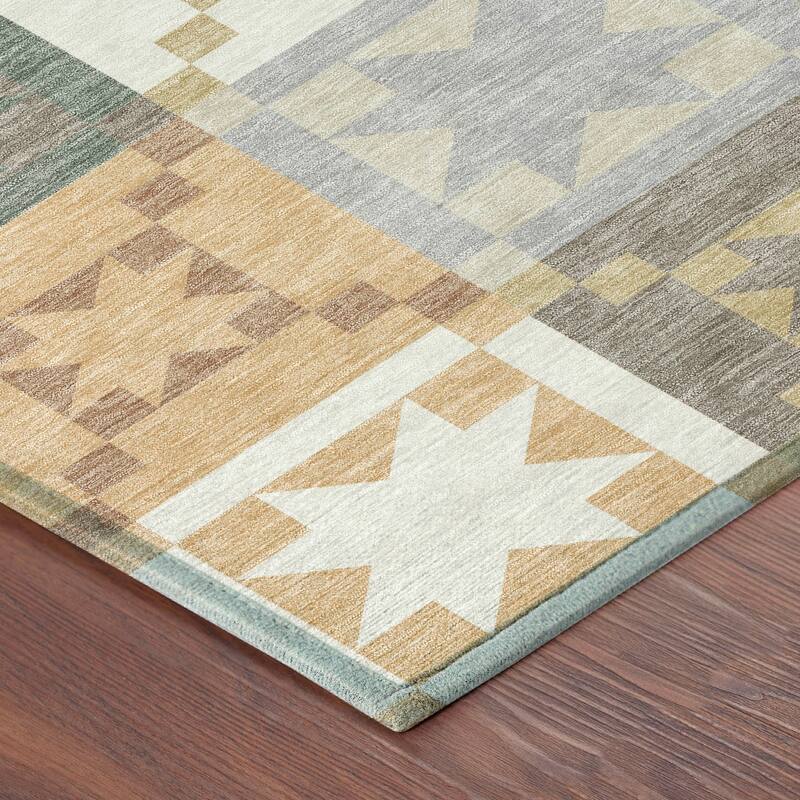 Machine Washable Indoor/ Outdoor Modern Newton Chantille Rug