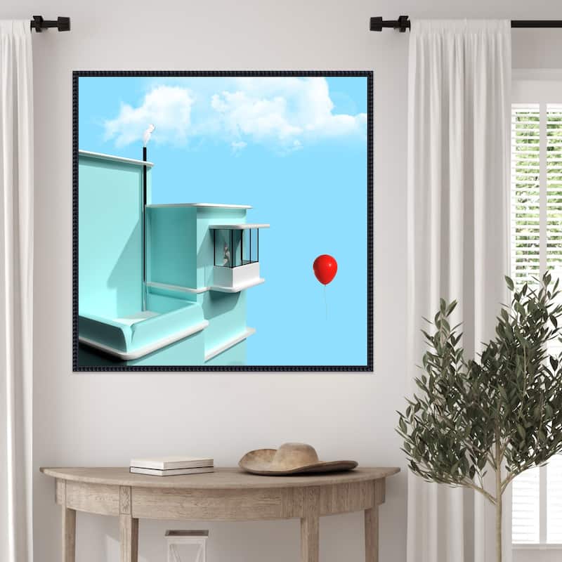 The red balloon by Michael Allmaier Framed Canvas Wall Art Print