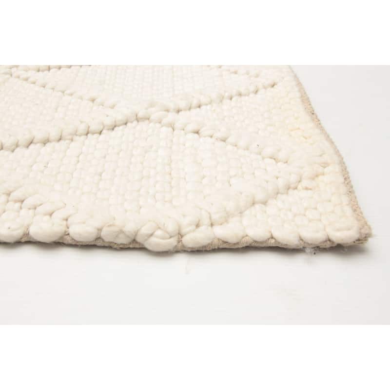 ECARPETGALLERY Braid weave Sienna Cream Wool Rug - 6'1 x 8'8