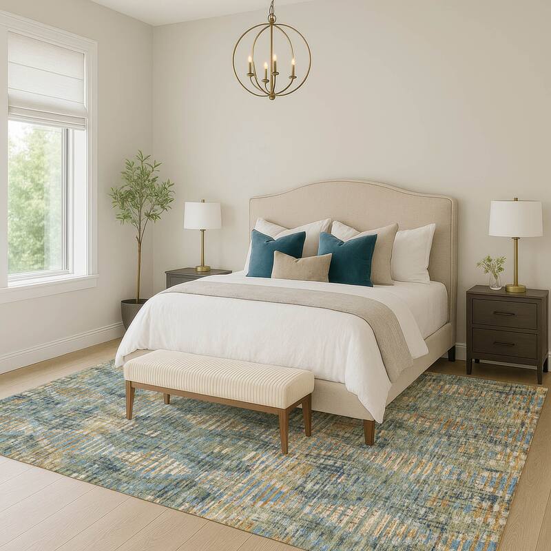 Machine Washable Indoor/ Outdoor Modern Ignacio Chantille Rug