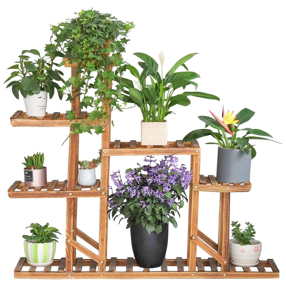 Wood Plant Stands Tiered Plant Shelves Outdoor Indoor