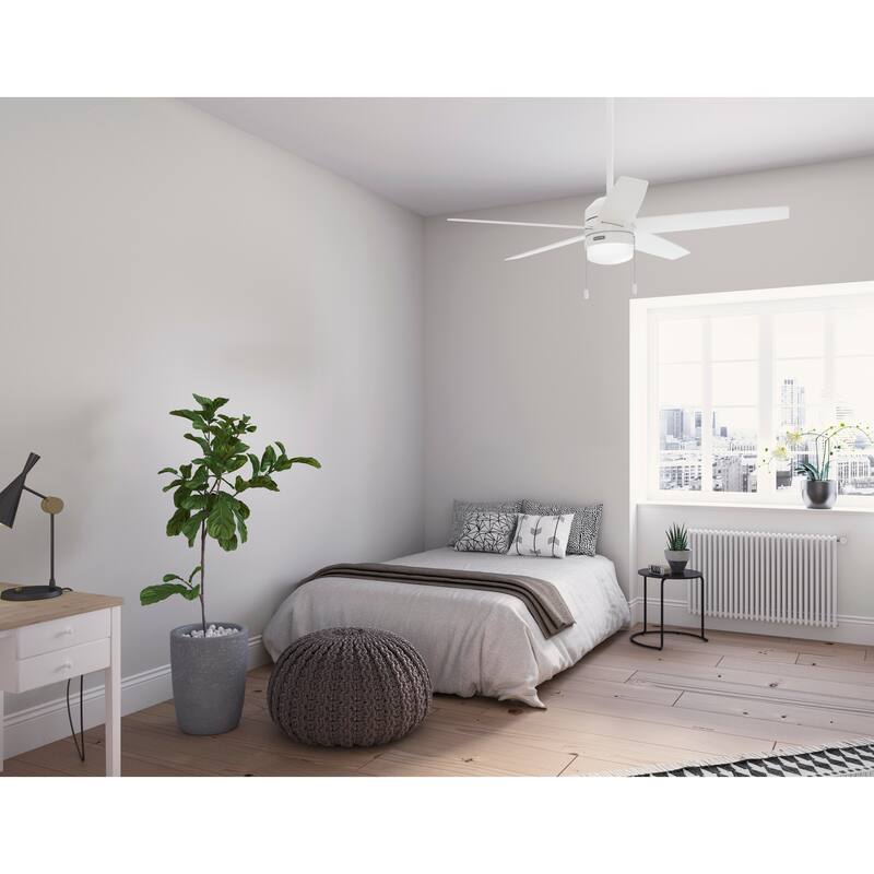 Hunter Bardot Ceiling Fan with LED Light Kit and Pull Chain, Modern, Contemporary, Transitional