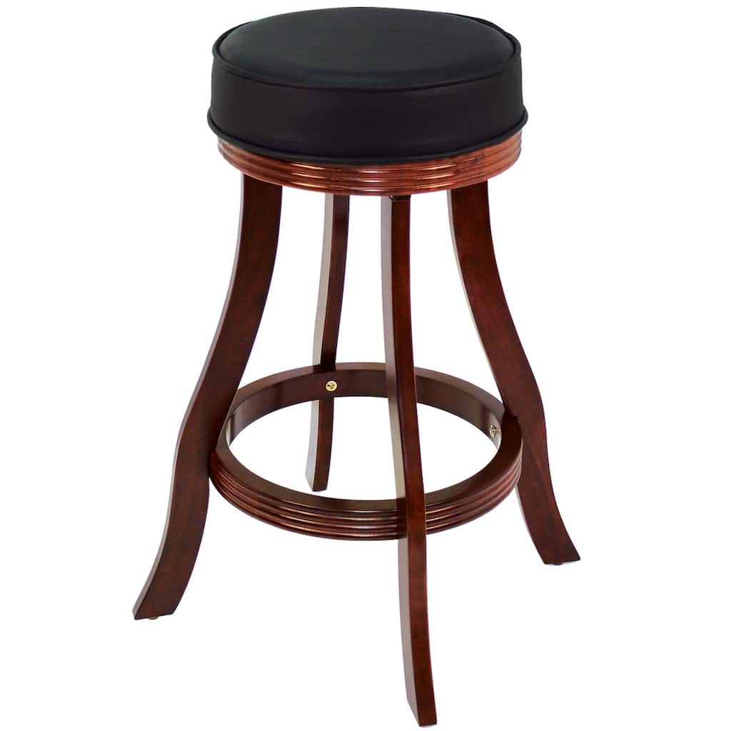 Wooden Swivel Backless Barstool By RAM Game Room