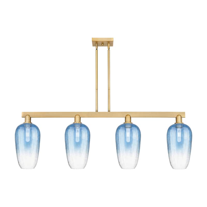Innovations Lighting 716-4I-16-48 Brookhaven Flute Linear Brookhaven - Brushed Brass / Sapphire Blue