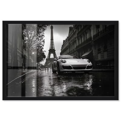 Driving in the Rain Paris Shadowbox by Art Remedy