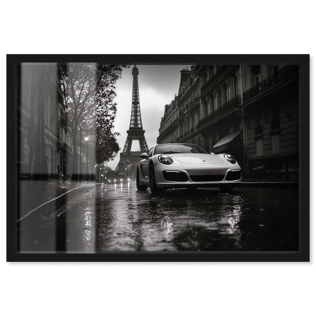 Driving in the Rain Paris Shadowbox by Art Remedy
