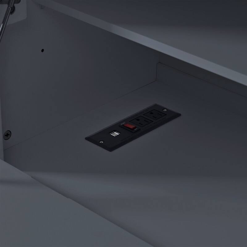 Freestanding 78" Tall Kitchen Pantry Storage Cabinet with Drop-Down Surface and Adjustable Shelves,Power Outlet for Organization