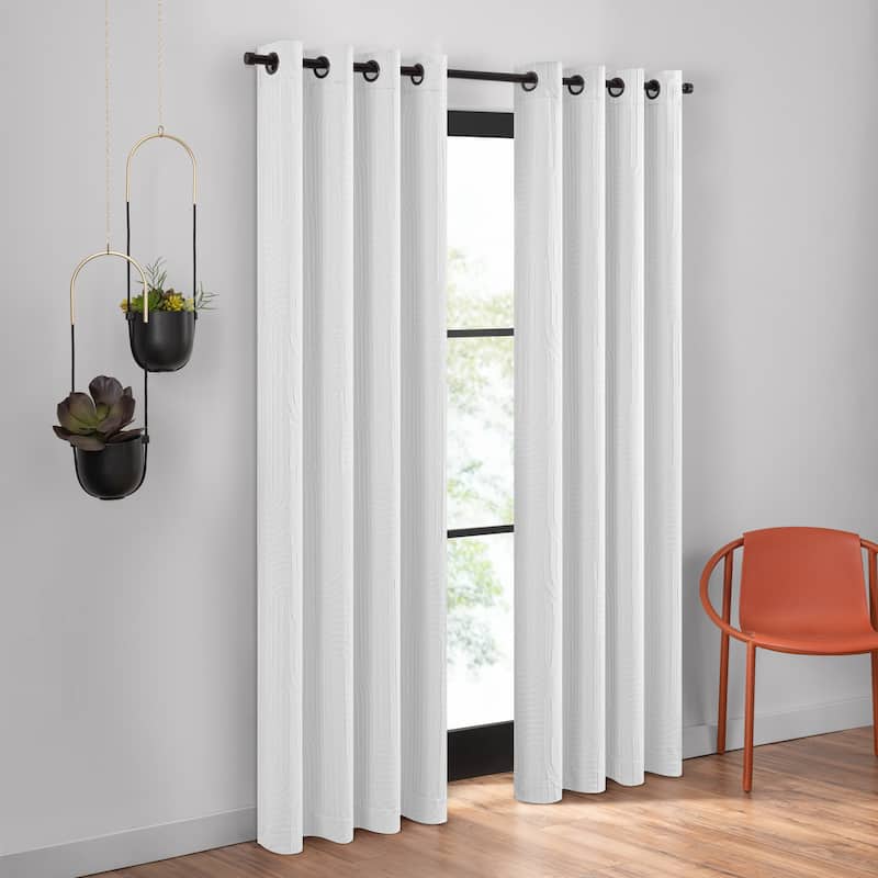 Umbra Ulysses Wave Geometric Light Filtering Grommet Curtain Panel