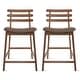 preview thumbnail 1 of 17, Set of 2 Counter Stools Open Back Medium Dark Wood Cushion Tall Chairs For Restaurant Bar Home Cappuccino