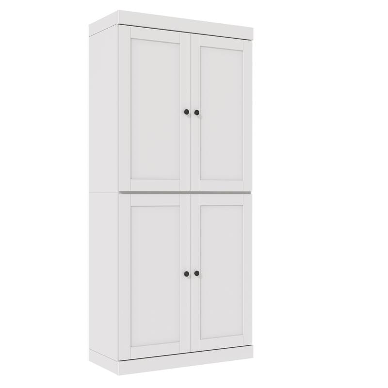 Palace Imports 100% Solid Wood 6-Shelf Bookcase with Shaker Doors and Adjustable Shelves