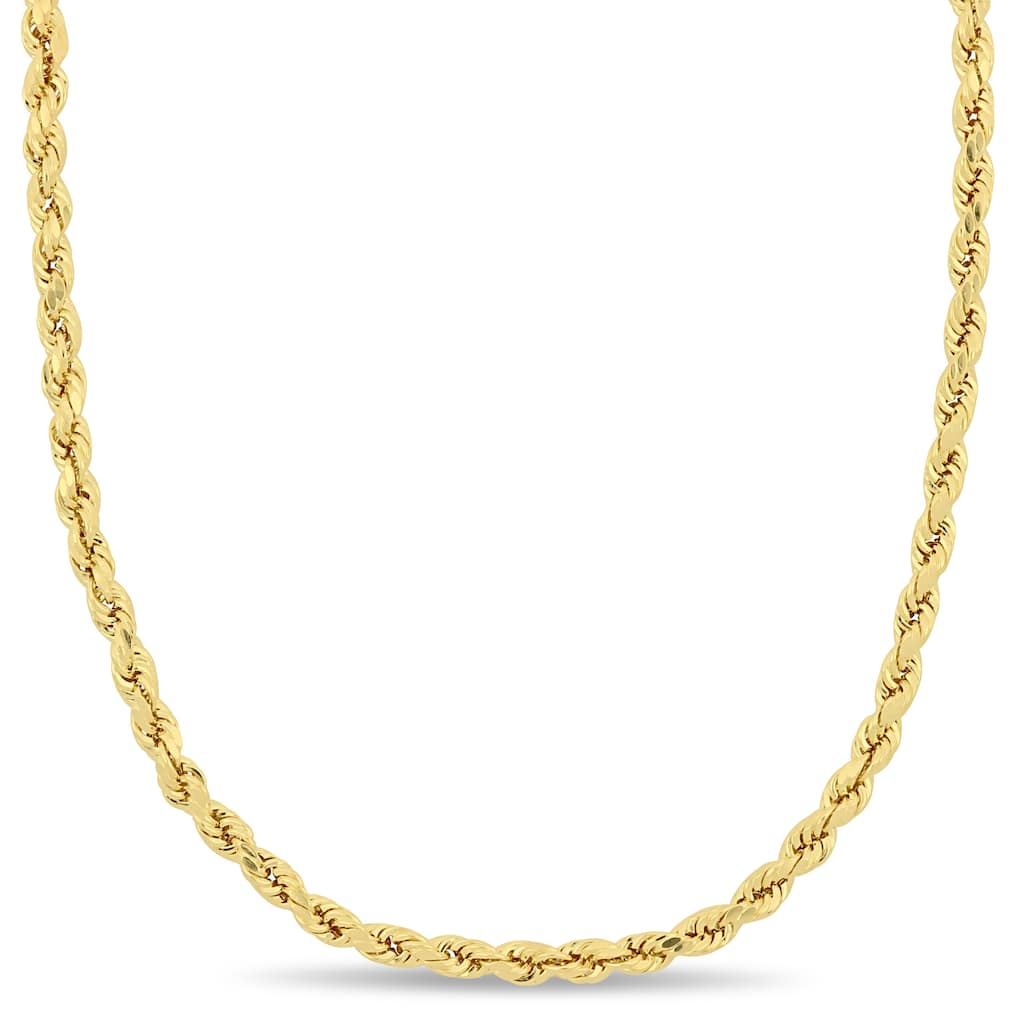 Miadora 10k Yellow Gold 18 Inch Rope Chain Necklace