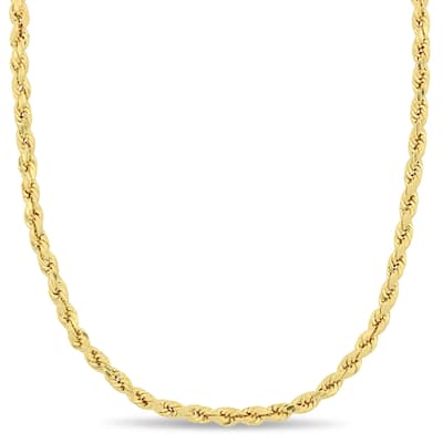 Miadora 10k Yellow Gold 22 Inch Twist Rope Chain Necklace