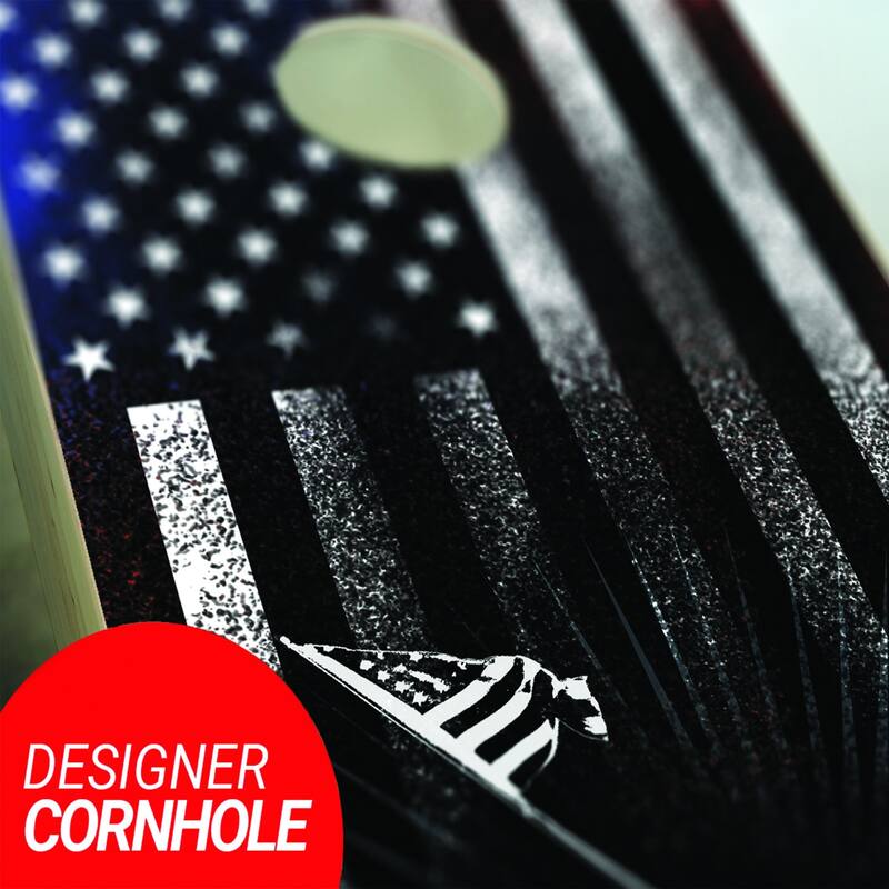 USMC Hanging Stripes Outdoor Cornhole Board Game Set