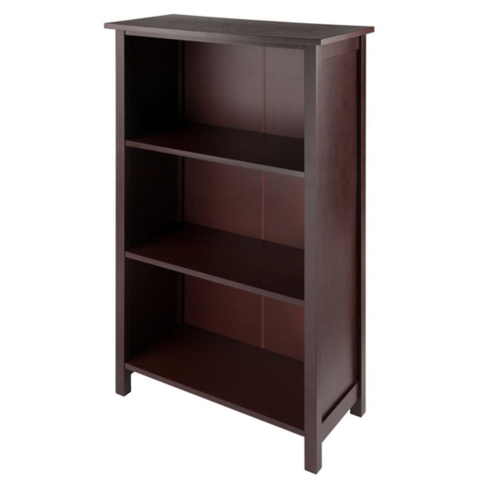 30 3 Tier Milan Storage Shelf or Bookshelf Long Walnut - Winsome