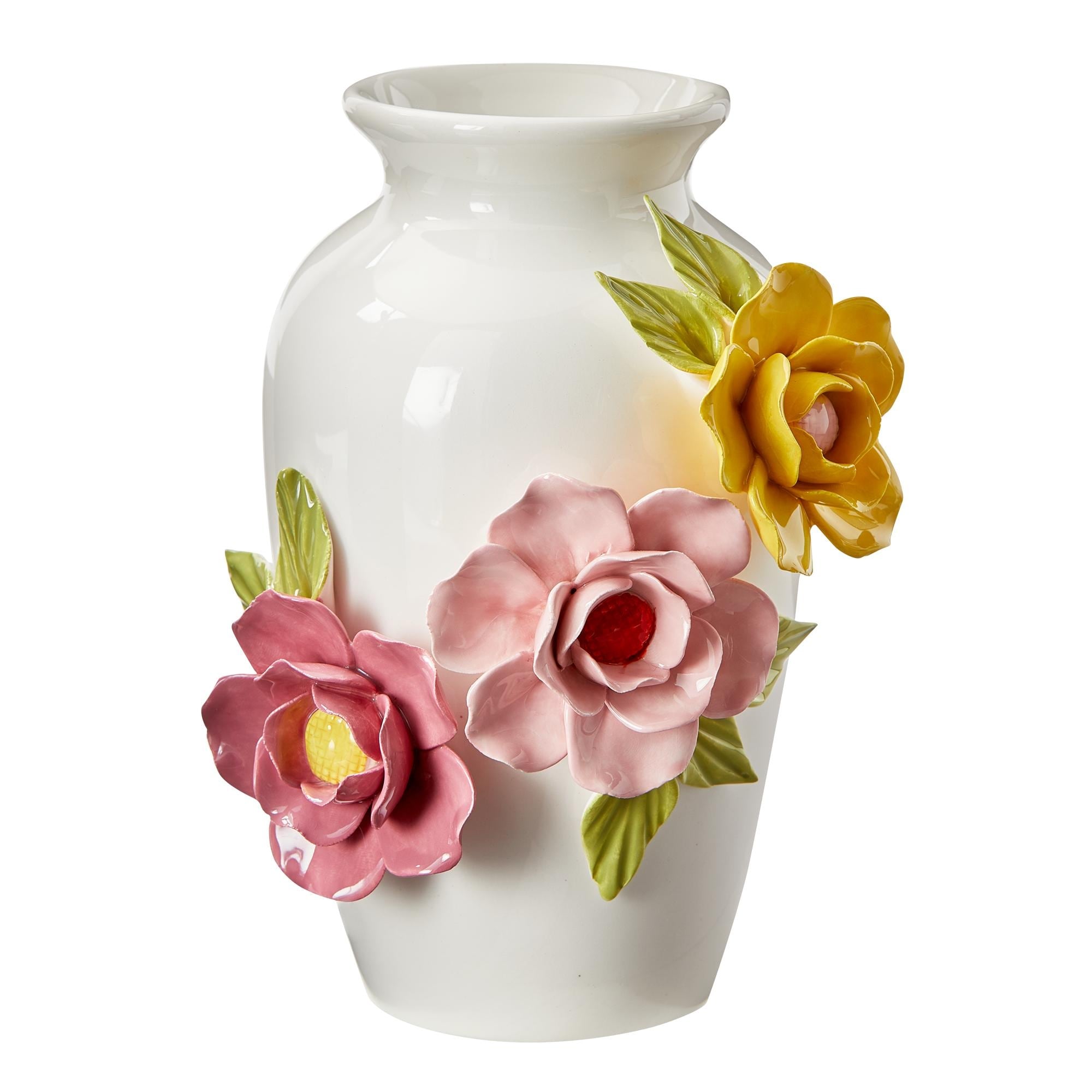 Fiora Decorative Vase - Novelty Everyday Vase for Home Decor, 6x5x8 inches, Easy Spot or Wipe Clean