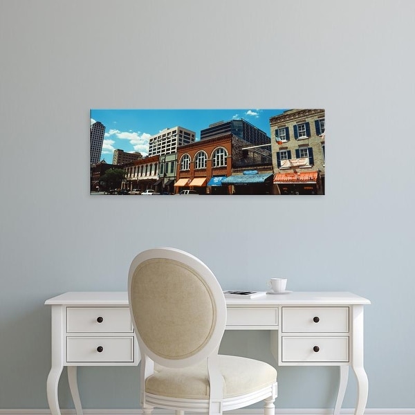 Easy Art Prints Panoramic Images's 'View of buildings on 6th Street, Austin, Texas, USA' Premium Canvas Art
