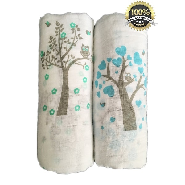 slide 2 of 4, Muslin Swaddle Blankets 2 Pack