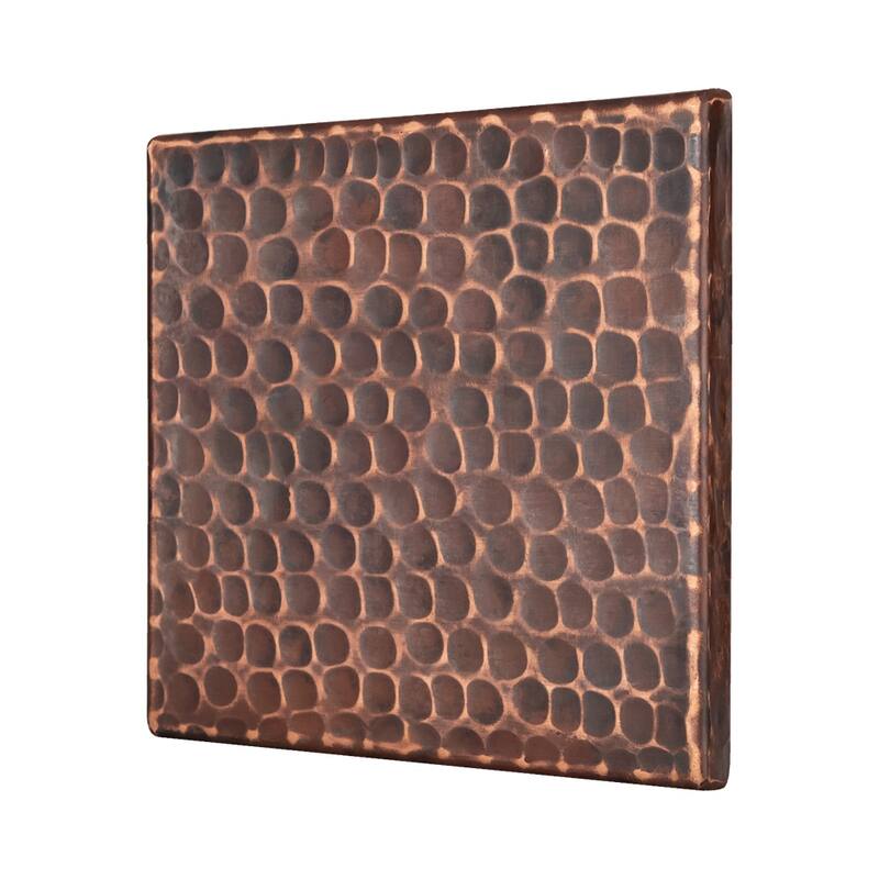 4" x 4" Hammered Copper Tile - Quantity 8 (T4DBH_PKG8)
