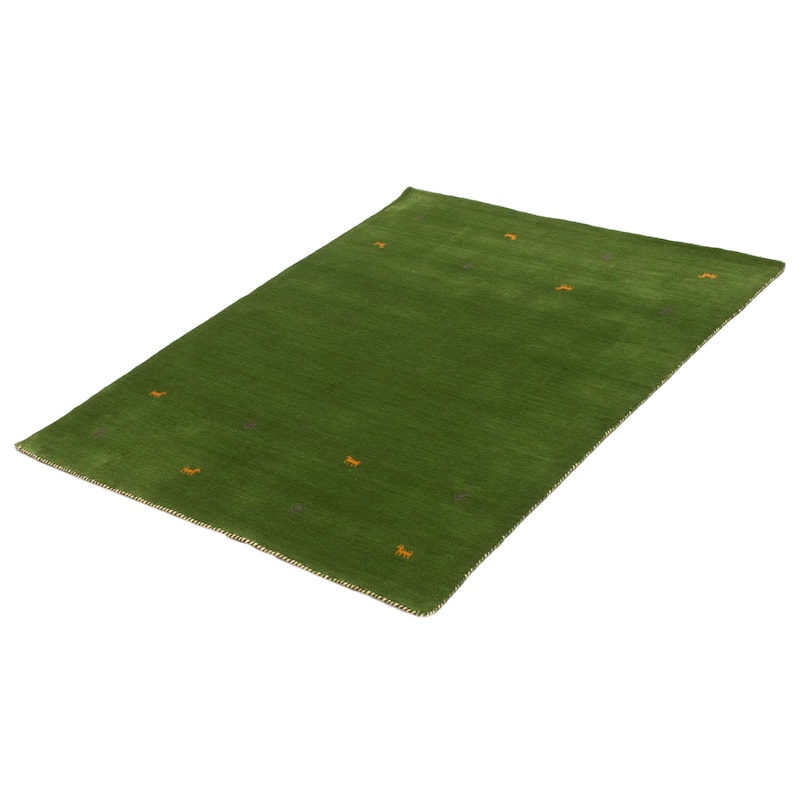 Kashkuli Gabbeh Green Rug 4'9" x 6'5" - 4'9 x 6'5