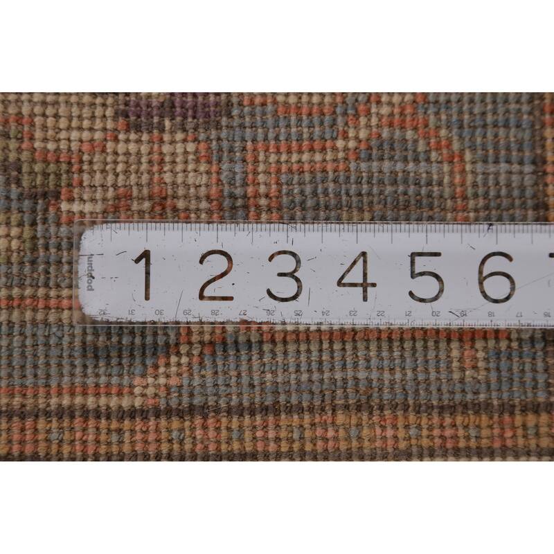 Hand Knotted Oriental 100% Wool Carpet Transitional All-Over Beige & Ivories Oushak Area Rug - 11' 9'' X 9' 1''