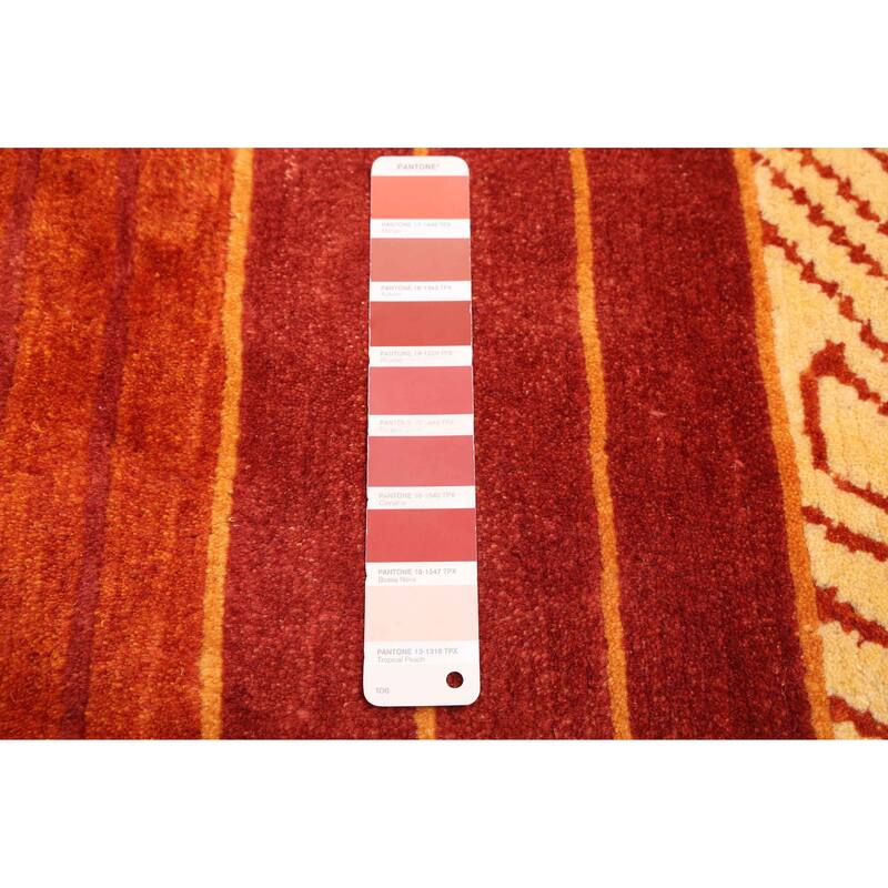 ECARPETGALLERY Hand-knotted Opulence Dark Red Wool Rug - 5'8 x 7'10