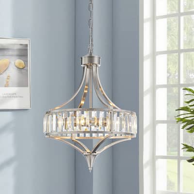 Starsky 4-Light Modern Crystal Drum Chandelier