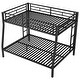 preview thumbnail 7 of 8, Black Full XL over Queen Size Metal Bunk Bed with Ladder & Guardrails for Kids