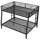 preview thumbnail 32 of 33, Full XL over Queen Metal Bunk Bed with Ladder and Guardrails, Silver
