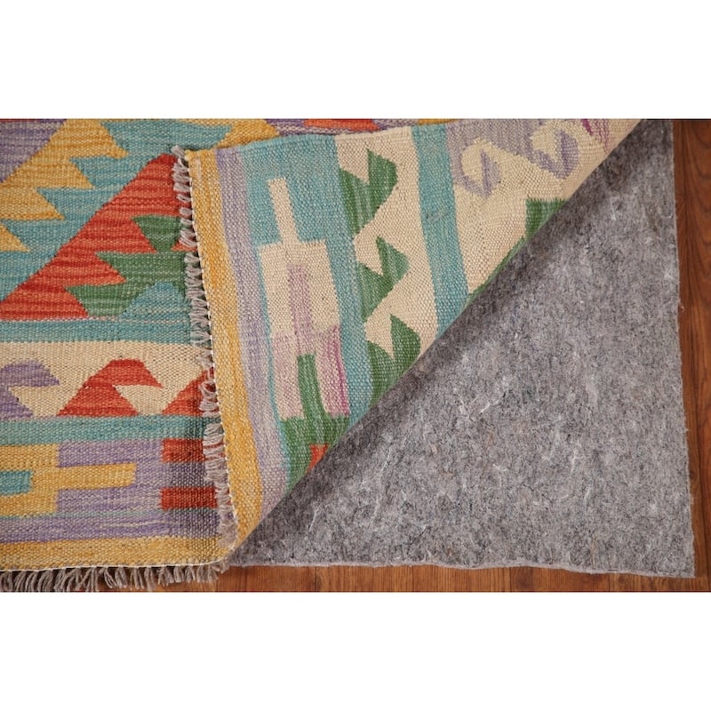 Multi-Color Southwestern Kilim Accent Rug Hand-Woven Wool Carpet - 3'1"x 4'9"