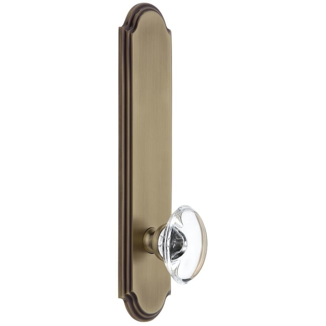 Grandeur Arc Solid Brass Tall Plate Rose Single Dummy Door Knob with