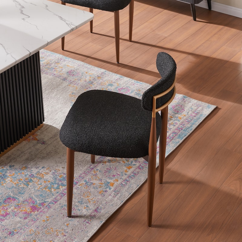 Morden Fort Modern Boucle Dining Chairs Armless Chair Set of 4