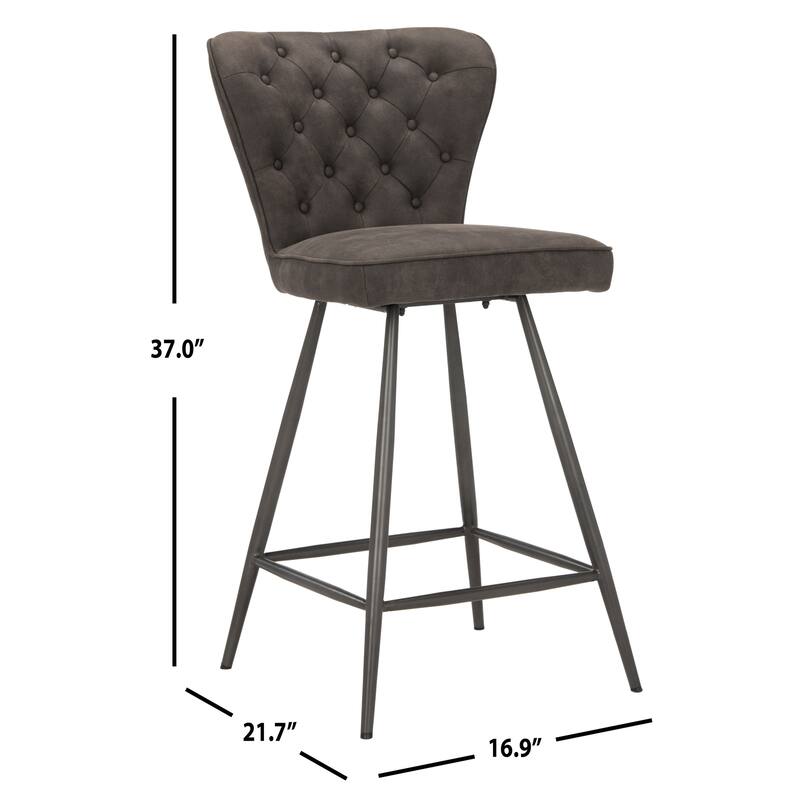 SAFAVIEH Catalina 37-inch Brown Counter Stool (Set of 2) - 16.9" x 21.7" x 37" - 17Wx22Dx37H