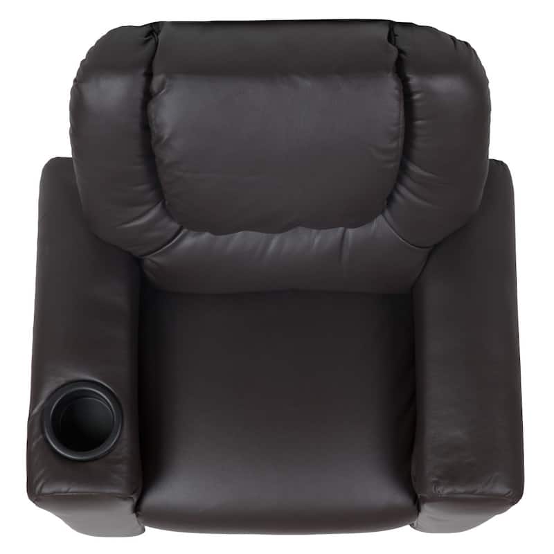 Contemporary Kids Recliner with Cup Holder and Headrest - 24"W x 21.5" - 36.5"D x 27"H