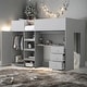 preview thumbnail 1 of 10, Wood Full Size Loft Bed with Built-in Wardrobe, Desk, Storage Shelves, and Drawers Grey