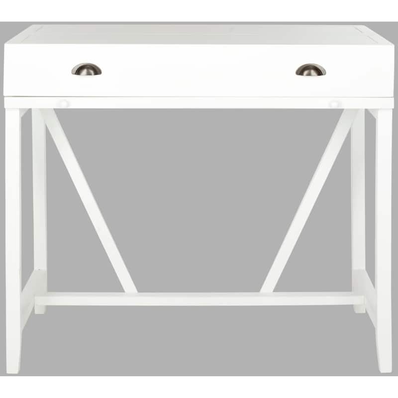 SAFAVIEH Kathryne Dark Walnut Writing Desk - White