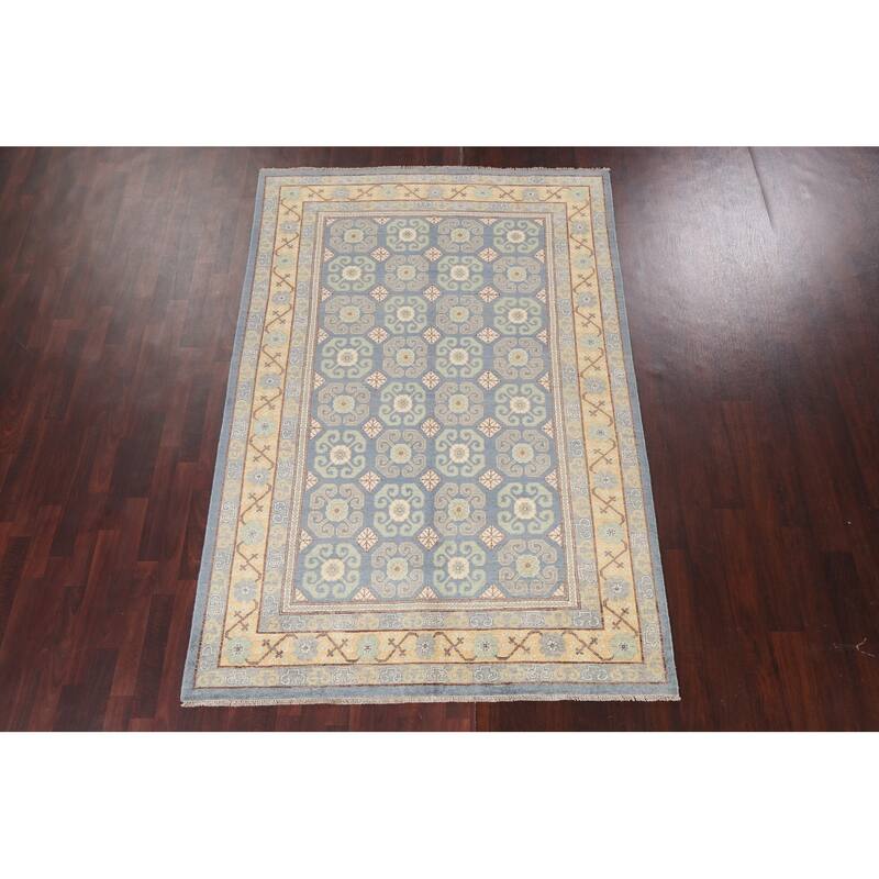 Vegetable Dye Geometric Khotan Home Decor Area Rug Wool Hand-knotted - 5'8" x 8'7"