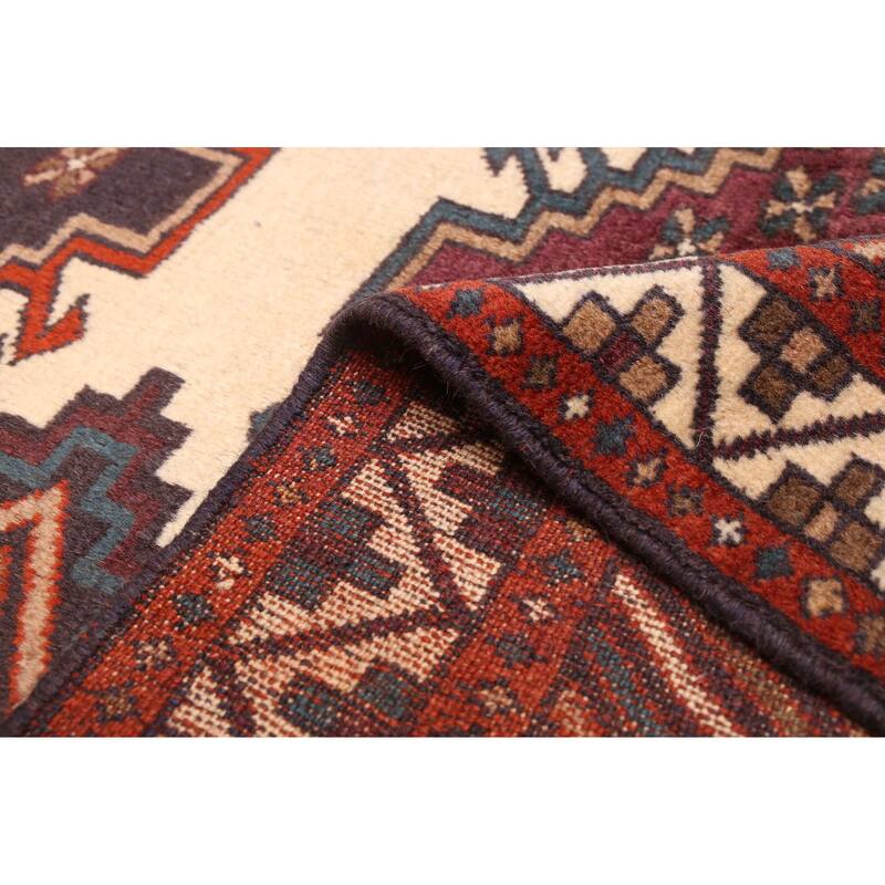 ECARPETGALLERY Hand-knotted Melis Vintage Cream Wool Rug - 4'2 x 5'6