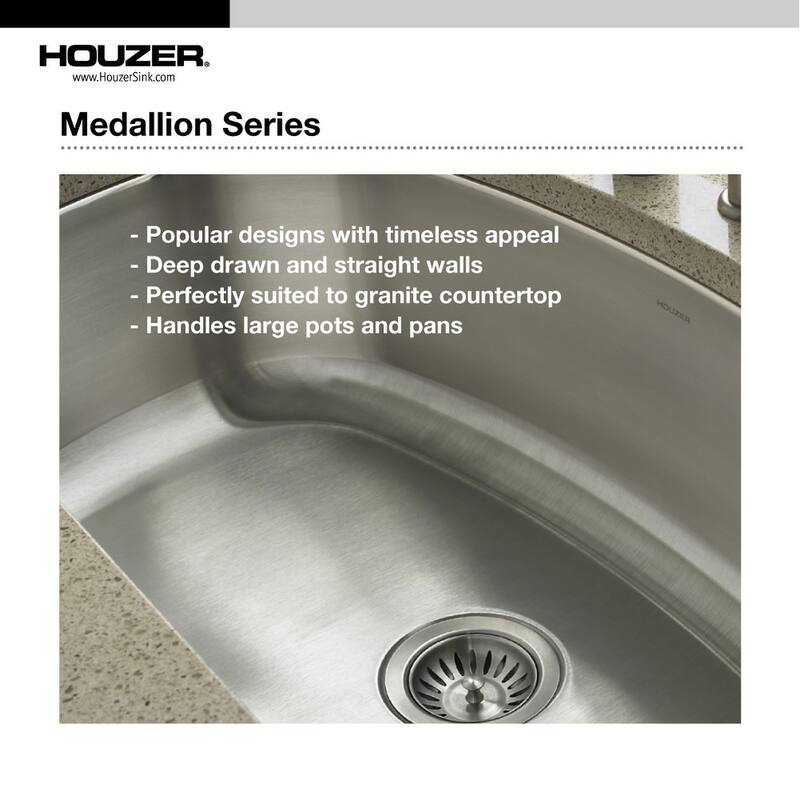 Houzer MS-2309-C Medallion Classic 23-3/16" Undermount Single Basin